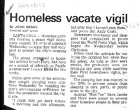 Homeless vacate vigil