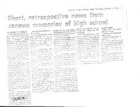 Short, retrospective news item renews memories of high school