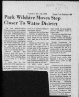 Park Wilshire Moves Step Closer to Water District