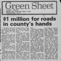 $1 million for roads in county's hands