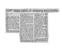 CHP boss talks of striping and traffic