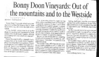 Bonny Doon Vineyards: Out of the mountains and to the Westside