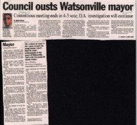 Council ousts Watsonville mayor