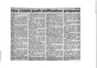 Fire chiefs push unification proposal