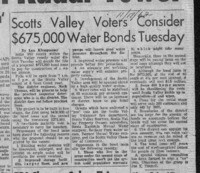 Scotts Valley Voters Consider $675,000 Water Bonds Tuesday