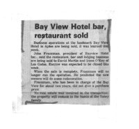 Bay View Hotel bar, restaurant sold