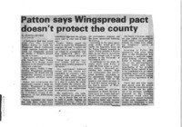 Patton says Wingspread pact doesn't protect the county