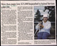 More than puppy love: $25,000 bequeathed to Animal Services