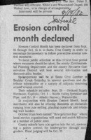 Erosion control month declared