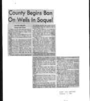 County Begins Ban On Wells In Soquel