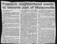 Freedom neighborhood wants to become part of Watsonville