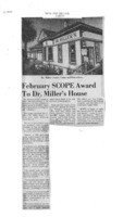 February SCOPE Award To Dr. Miller's House