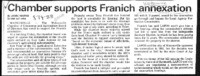 Chamber supports Franich annexation