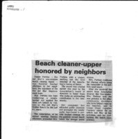 Beach cleaner-upper honored by neighbors