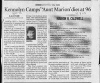 Kennolyn Camps' 'Aunt Marion' dies at 96