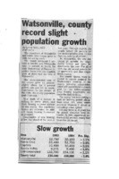 Watsonville, county record slight population growth