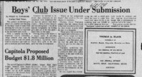 Boys' Club issue under submission