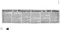 Investors sue Wingspread developer for $69 million