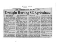 Drought Hurting SC Agriculture