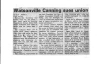 Watsonville Canning sues union