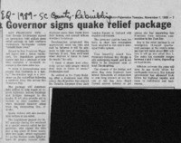 Governor signs quake relief package