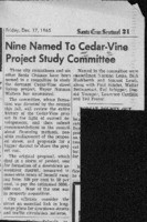 Nine named to Cedar-Vine project study committee