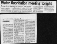 Water Fluoridation meeting tonight