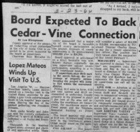 Board expected to back Cedar-Vine connection