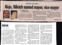 Alejo, Bilicich named mayor, vice mayor