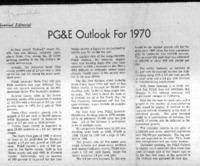 PG&E Outlook for 1970