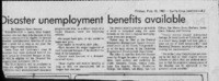 Disaster unemployment benefits available