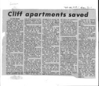 Cliff apartments saved