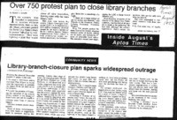 Over 750 protest plan to close libray branches