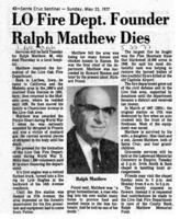 LO Fire Dept. Founder Ralph Matthew Dies