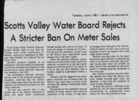 Scotts Valley Water Board Rejects A Stricter ban on Meter Sales