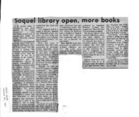 Soquel library open, more books