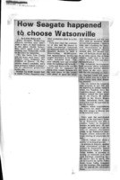 How Seagate happened to choose Watsonville