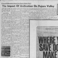 The impact of unification on Pajaro Valley