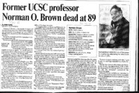 Former UCSC professor Norman O. Brown dead at 89