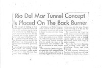 Rio del Mar Tunnel Concept Is Placed On The Back Burner