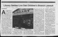Library Settles Live Oak Children's Branch Lawsuit