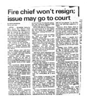 Fire chief won't resign; issue may go to court