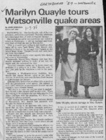 Marilyn Quayle tours Watsonville quake areas