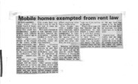 Mobile homes exempted for rent law