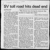 SV toll road hits dead end