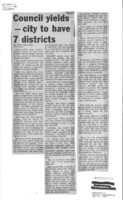 Council yields - city to have 7 districts