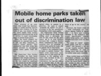 Mobile home parks taken out of discrimination law