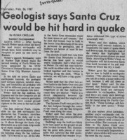 Geologist says Santa Cruz would be hit hard in quake