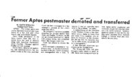 Former Aptos postmaster demoted and transferred