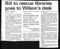 Bill to rescue libraries goes to Wilson's desk